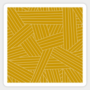 Crossing Lines in Mustard Yellow Sticker